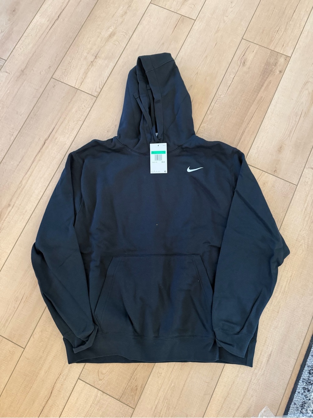 Nike Black Pullover Hoodie with White Swoosh